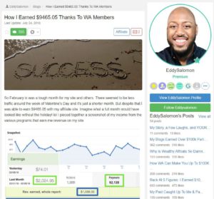 wealthy affiliate success story