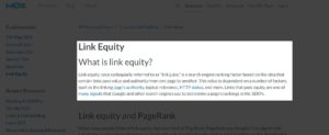 link equity explanation from Moz