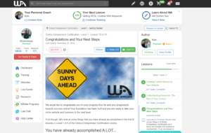 WA Lesson 10 The next steps for your online buness