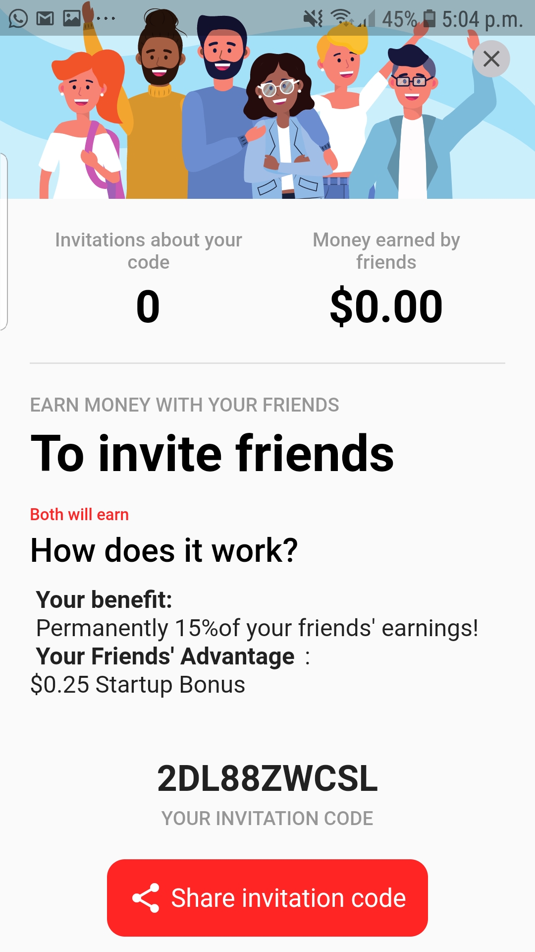 Invite friends to Poll Pay