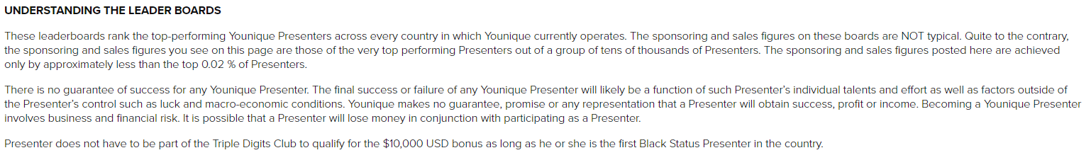 Understanding the Younique leaderboards