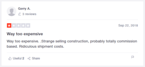 Young Living Trustpilot comment too expensive