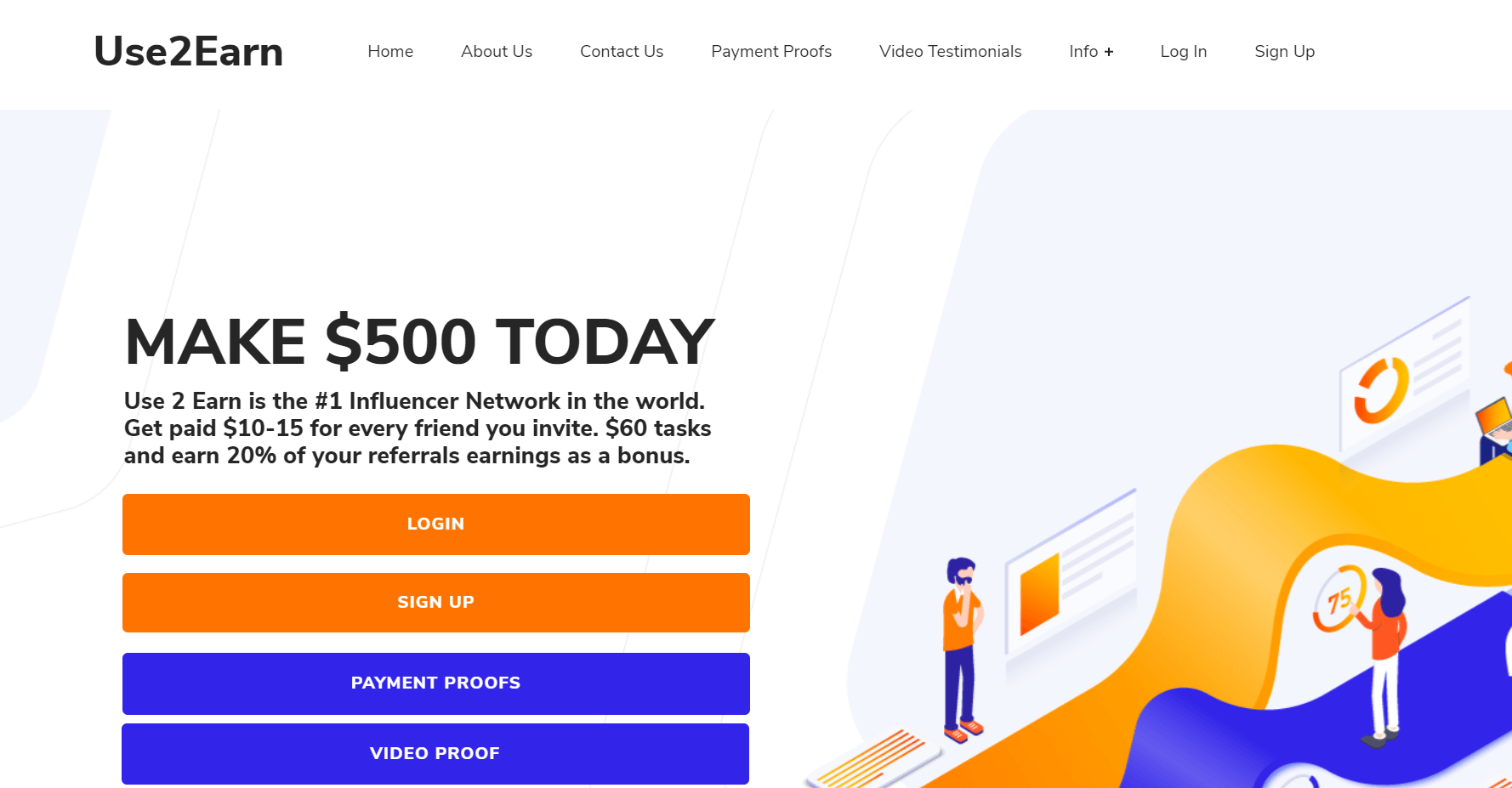 use2earn scam review main page