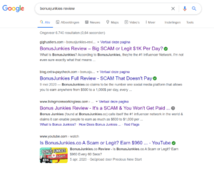 Bonus Junkies Search results