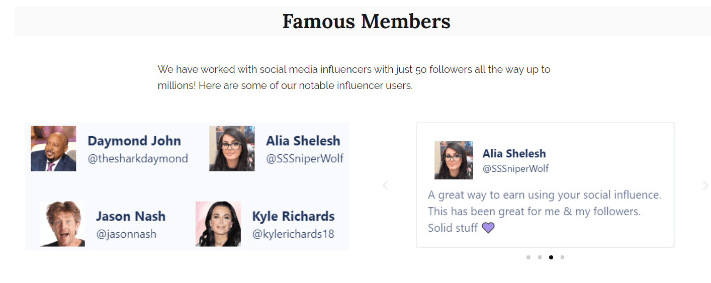 Social Bounty famous members