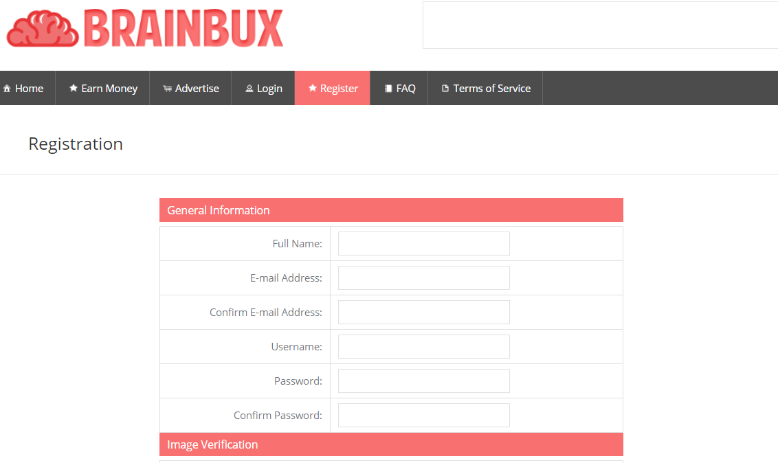 Brainbux register page