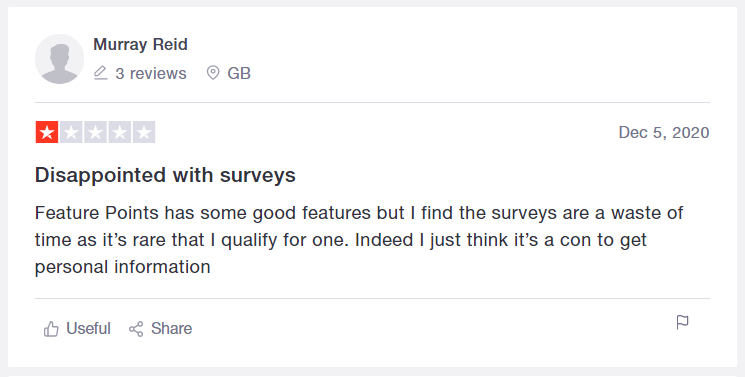 Can't qualify for survey