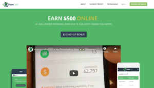 Sharecash.co main page