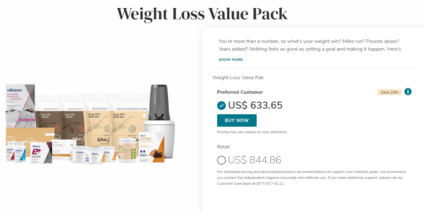 Isagenix Weightloss pack