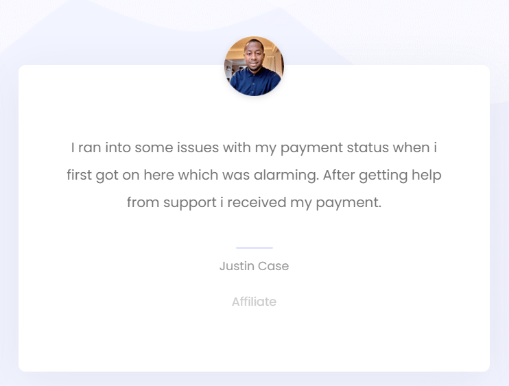 Justin Case testimonial payment problems