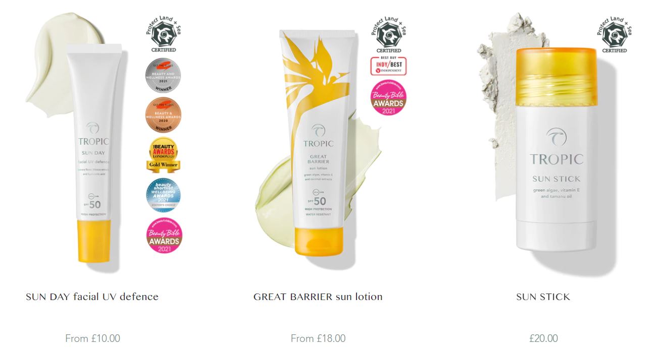 Tropic Skincare Sun care products