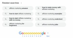 Google Related searches affiliate marketing