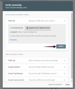 Google search console official verify ownership