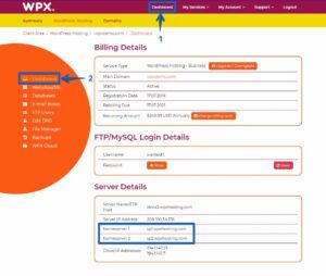 WPX copy name servers