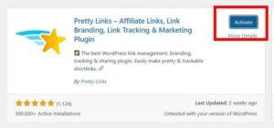 Wordplress plugin activate pretty links