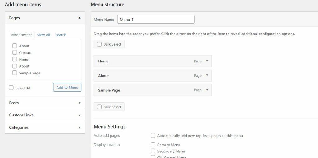 wordpress how to add menu