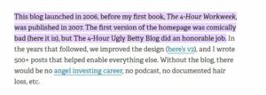 Tim Ferriss about the importance of his blog